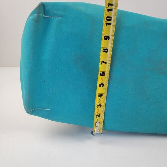 Vintage L.L. Bean Boat & Tote Canvas Blue Green Cream‎ Bag Large Top Handle - Picture 10 of 16